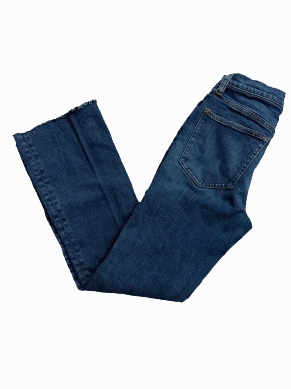 MADEWELL Mid-rise Kick Out Jeans Raw Edges Size 24 Med Blue Rinse - Picture 8 of 10